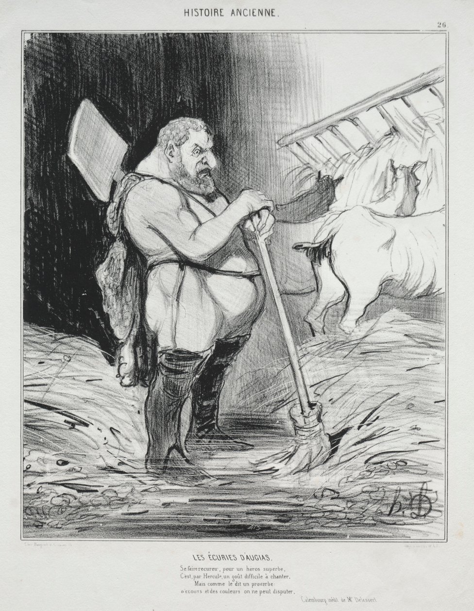 De stal van Augeas door Honoré Daumier