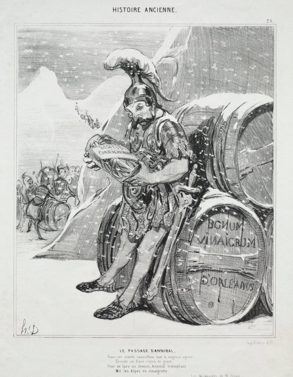 Oude Geschiedenis, plaat 28: De Oversteek van Hannibal door Honoré Daumier