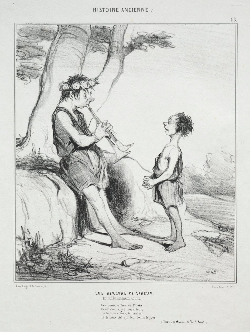 Oude Geschiedenis, plaat 48: De Herders van Virgil door Honoré Daumier