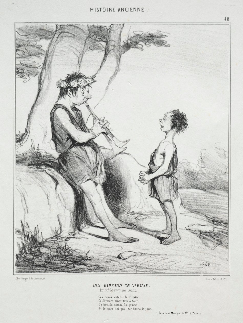 Oude geschiedenis, plaat 48: De herders van Virgil, 31 december 1842 door Honoré Daumier
