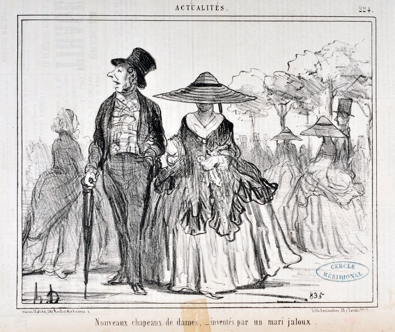 Kunstwerk door Honore Daumier (1808-1879) Charivari uit 1855: Serie Actualites 