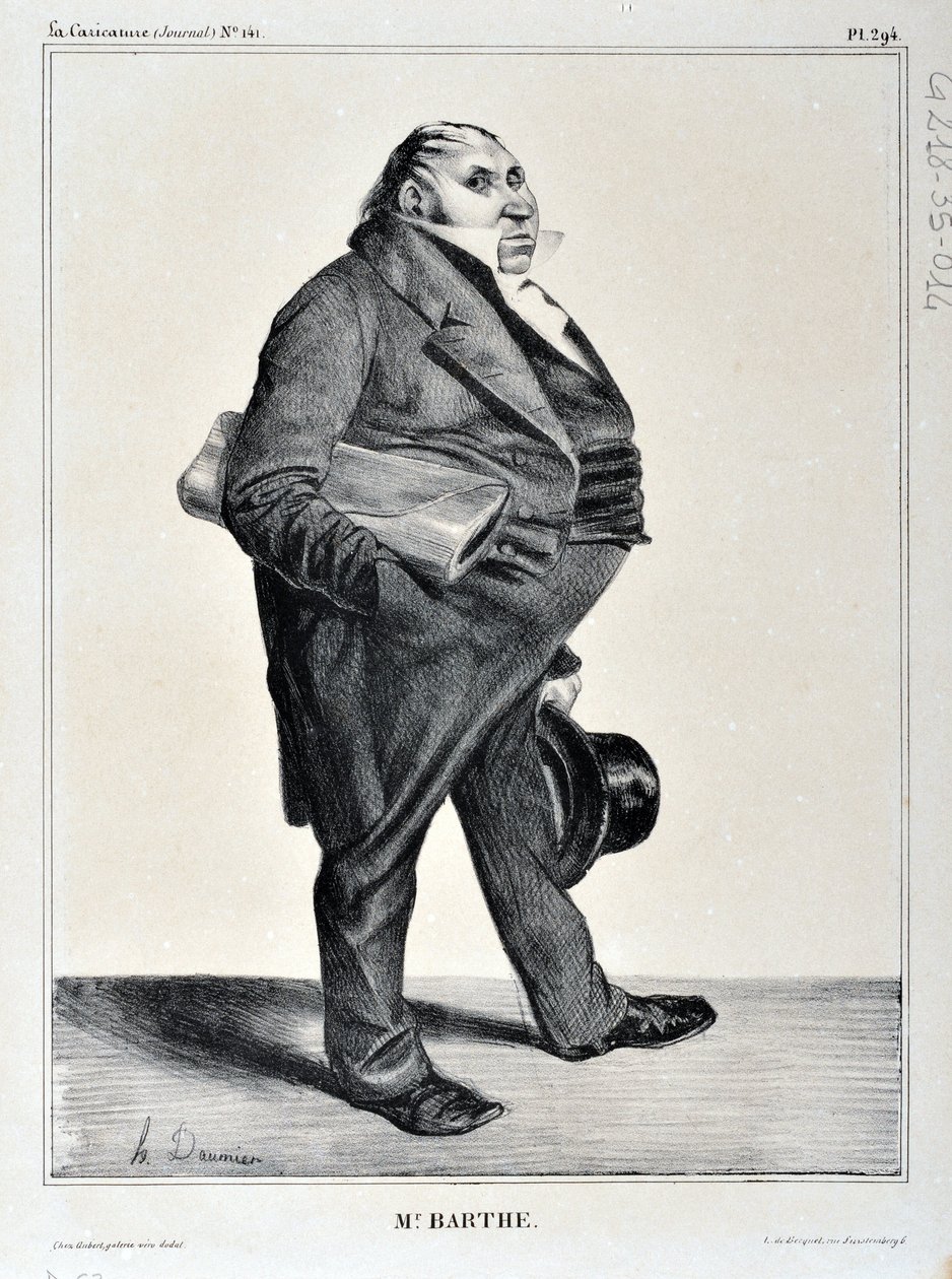 Serie Celebrites de la Caricature "M. Barthe" door Honoré Daumier