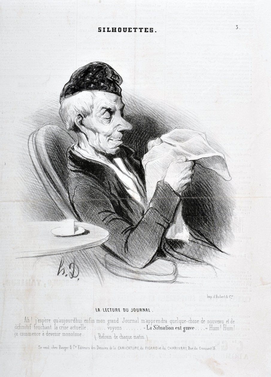 Kunstwerk door Honore Daumier (1808-1879). Charivari uit 1840: Serie SOUXETTES 