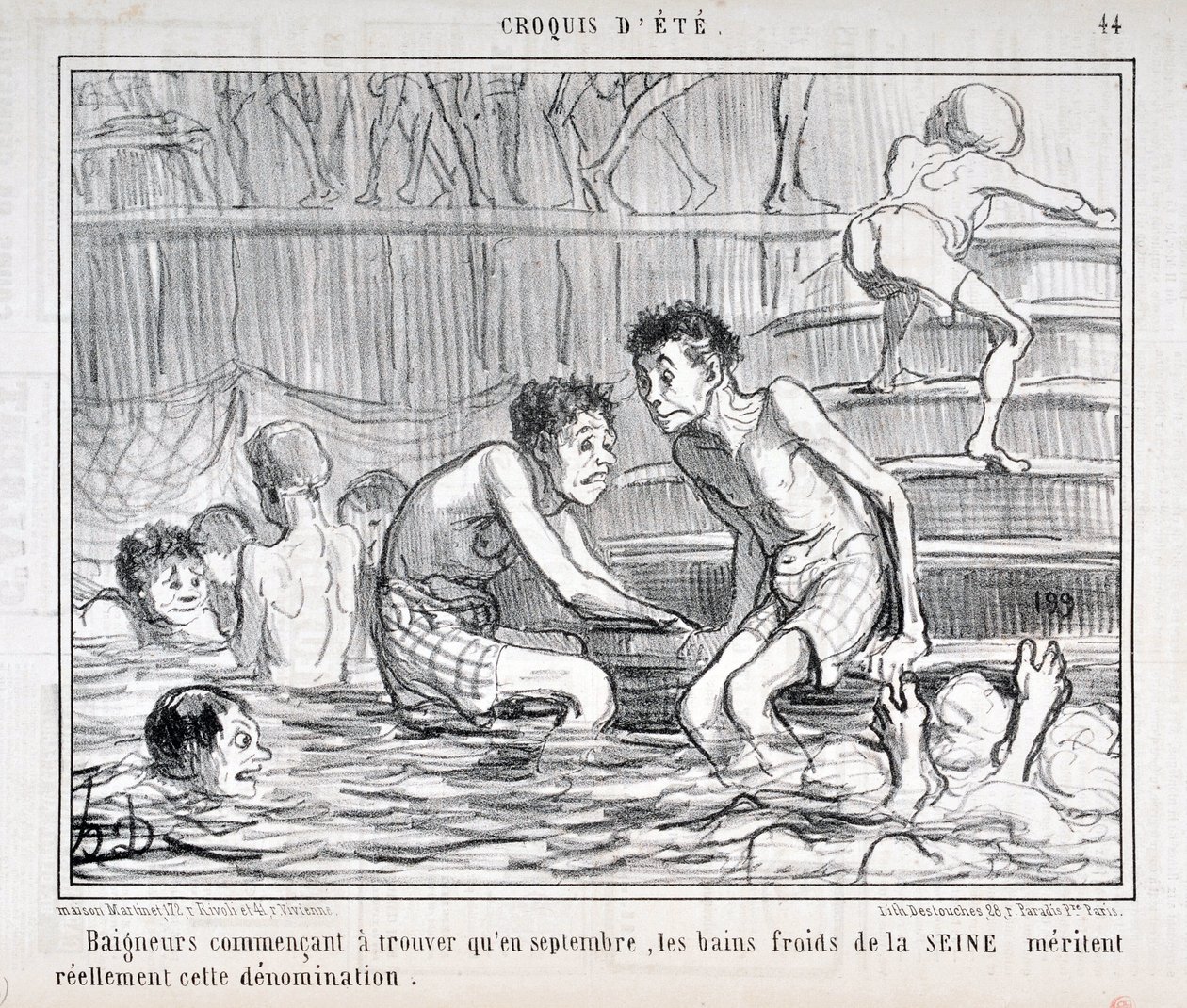 Kunstwerk door Honore Daumier (1808-1879) Charivari dateert uit 1858: Serie CRUQUIS D