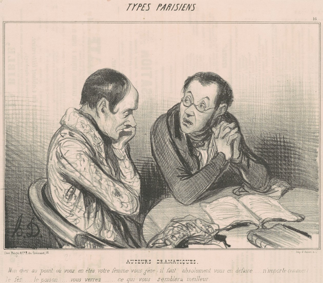Dramatische Auteurs door Honoré Daumier