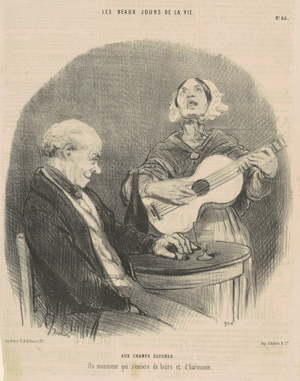 Op de Champs-Elysées door Honoré Daumier