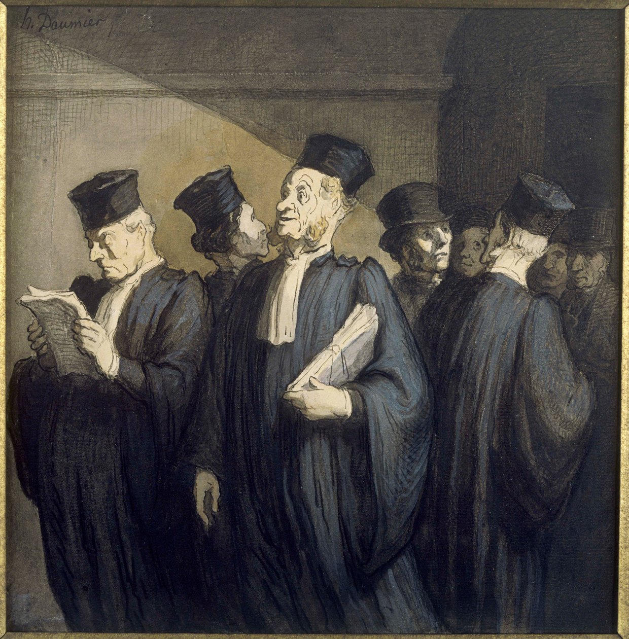 Voor de zitting door Honoré Daumier
