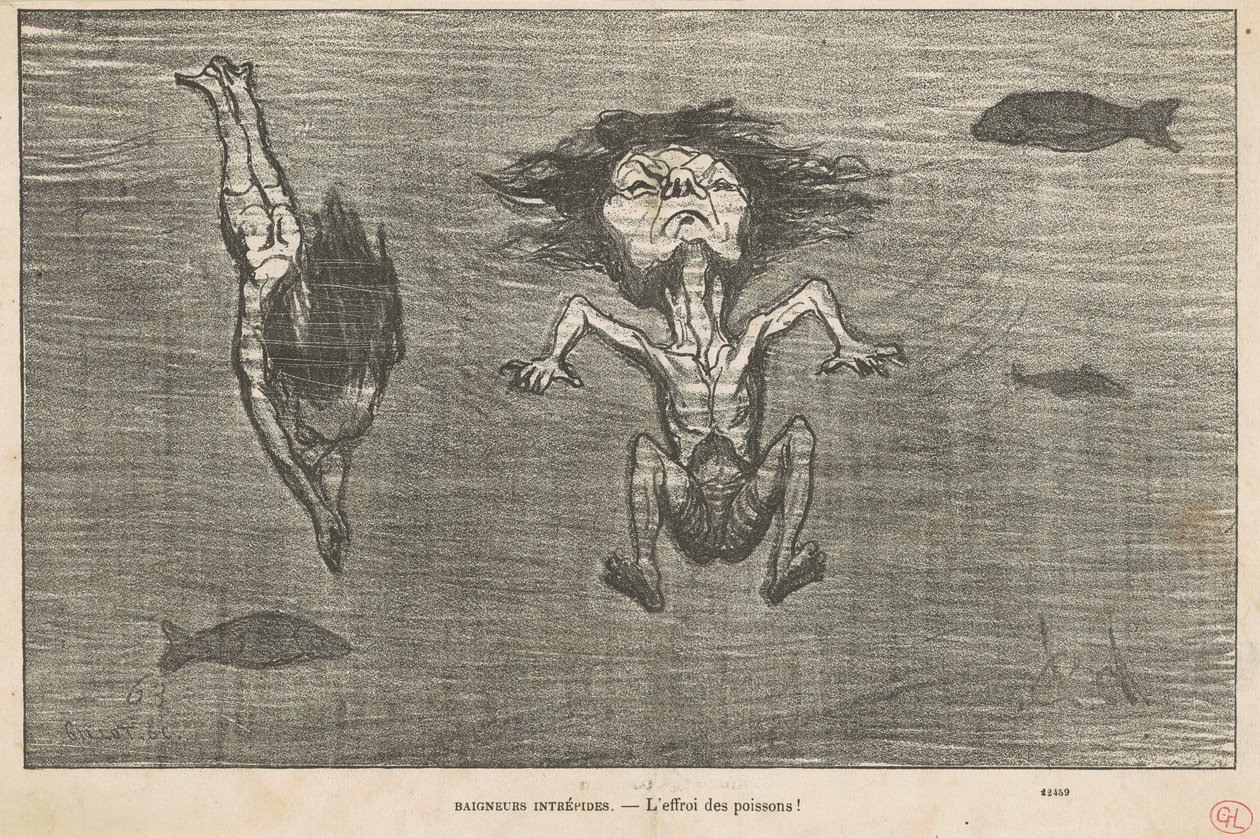 Onverschrokken Zwemmers door Honoré Daumier