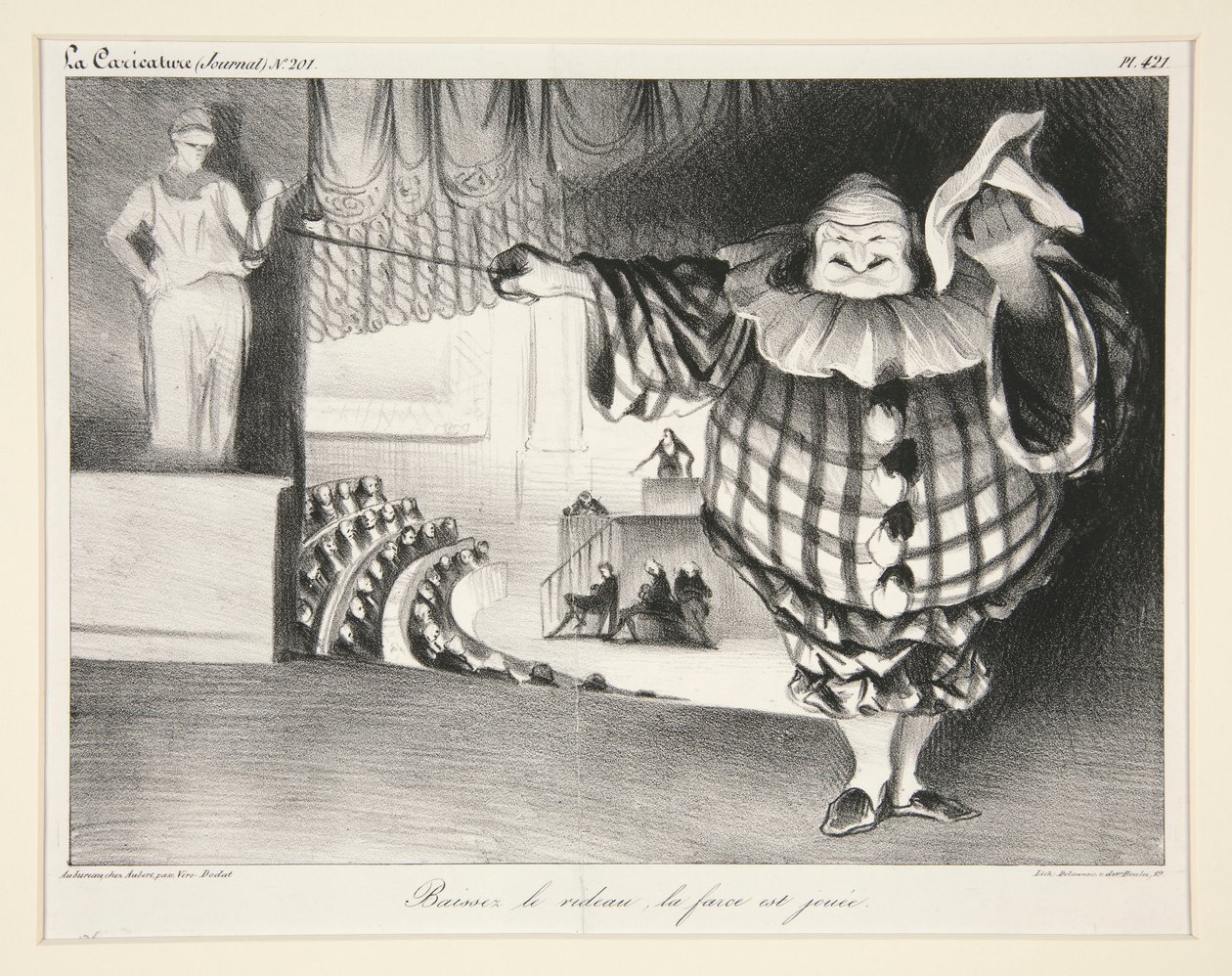Baissez le rideau, la farce est jouée door Honoré Daumier