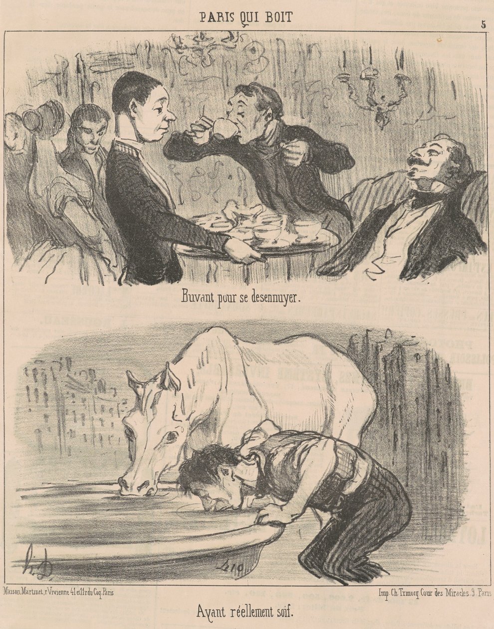 Gapend om zich te vermaken door Honoré Daumier