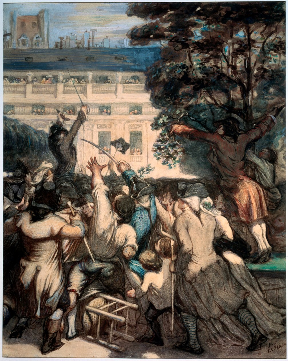 Camille Desmoulins in de tuinen van het Palais Royal, 1848-1849 door Honoré Daumier