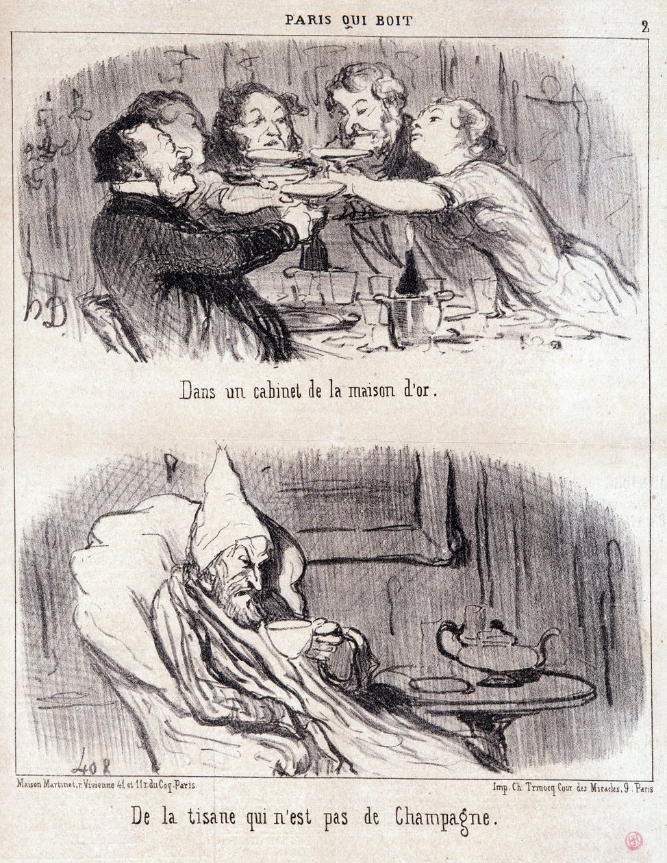 Cartoon over gastronomisch misbruik. Serie 