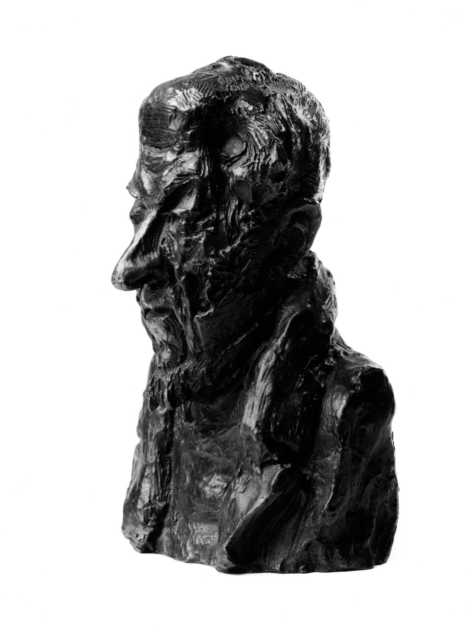 Cartoon door Graaf Alfred Pierre de Fallux du Coudray (1811-1885), afgevaardigde en minister. Het kwaad"" Beeldhouwwerk door Honore Daumier (1808-1879) 19e eeuw. Inv L 48.16 Dim in cm H 23 x L 1 Musee des Beaux Arts, Palais Longchamp, Marseille door Honoré Daumier