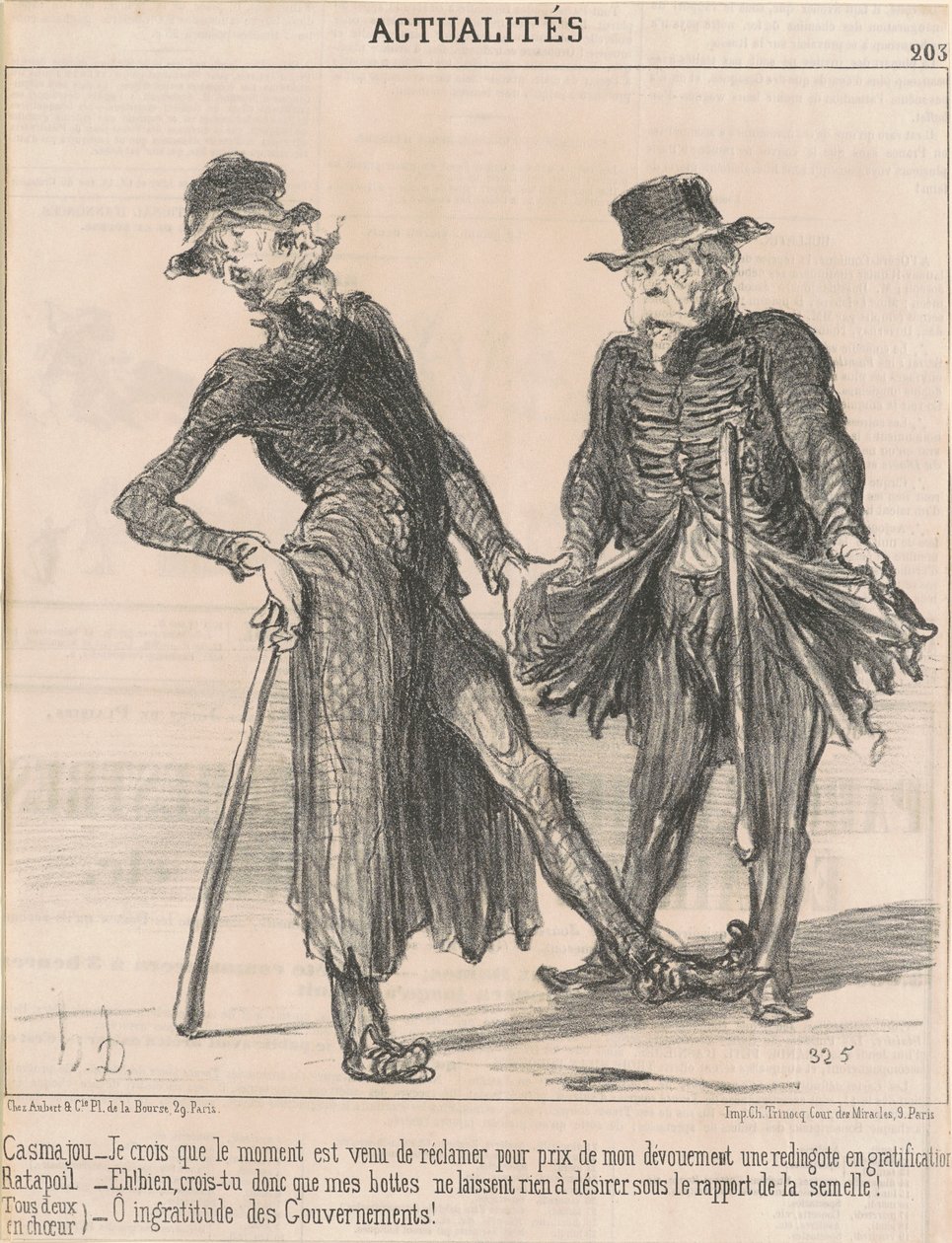 Casmajou -- Ratapoil (beiden in koor) door Honoré Daumier