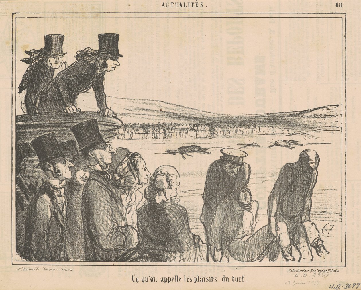Wat men de geneugten van de renbaan noemt door Honoré Daumier