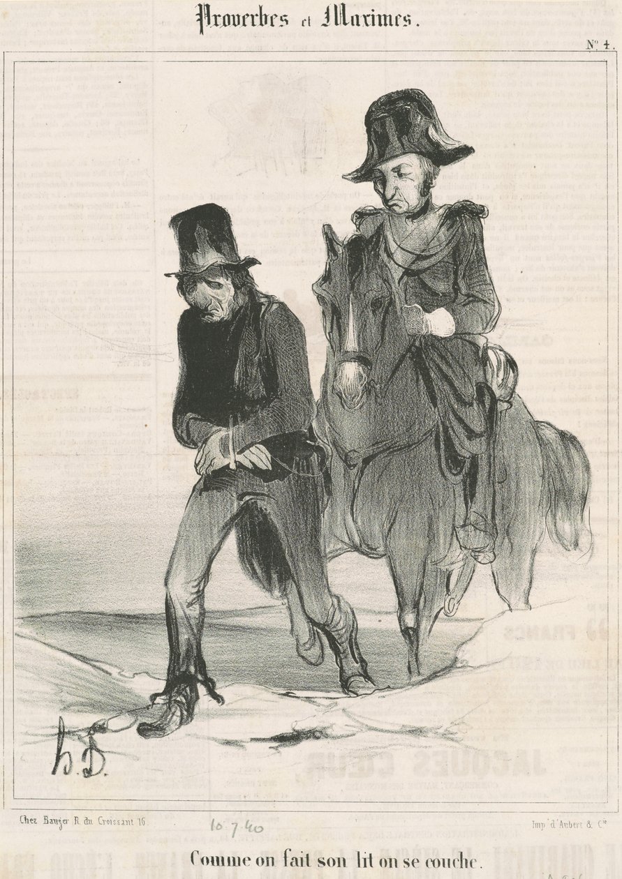 Zoals men zijn bed opmaakt, zo ligt men door Honoré Daumier