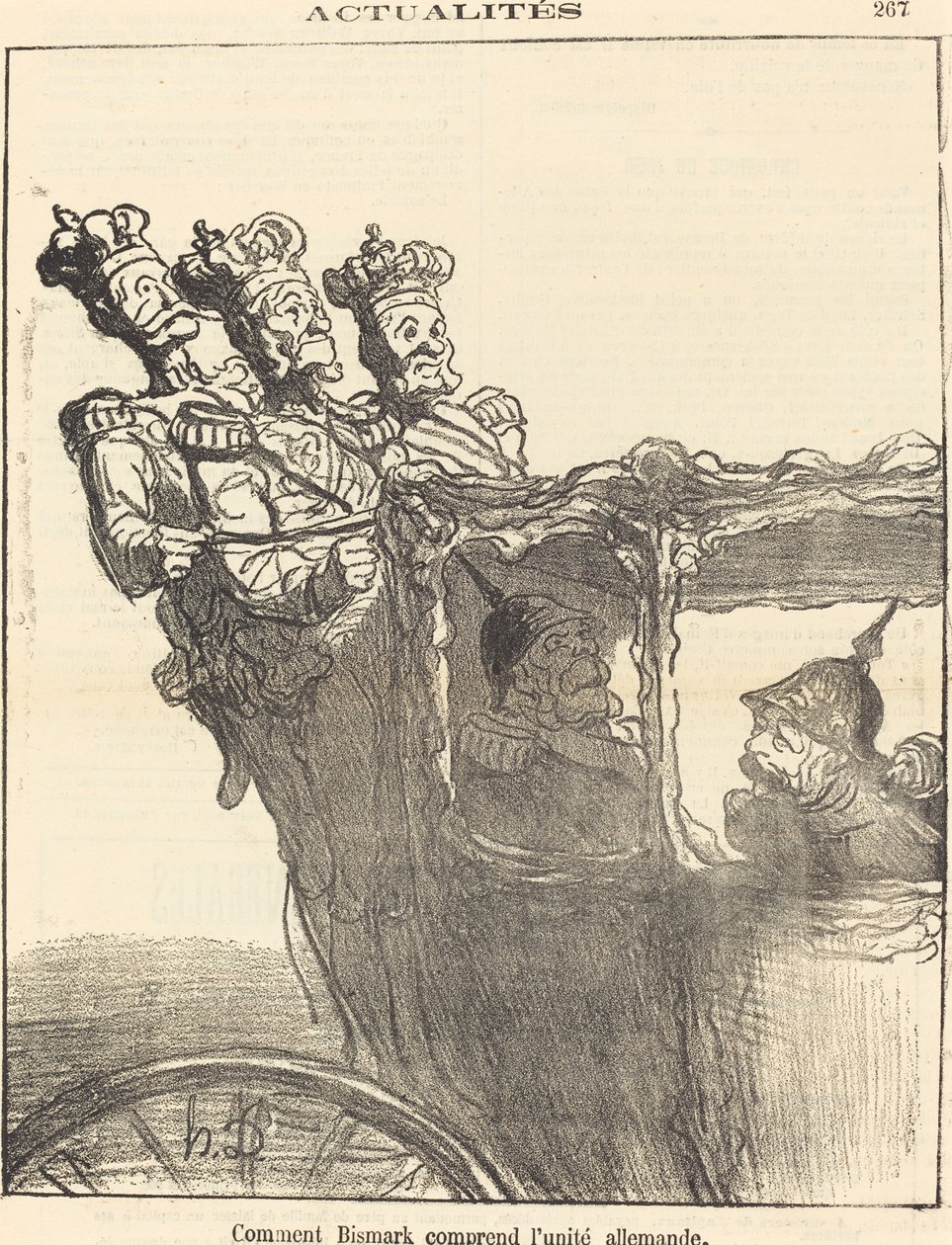 Hoe Bismarck de Duitse Eenheid Begrijpt door Honoré Daumier