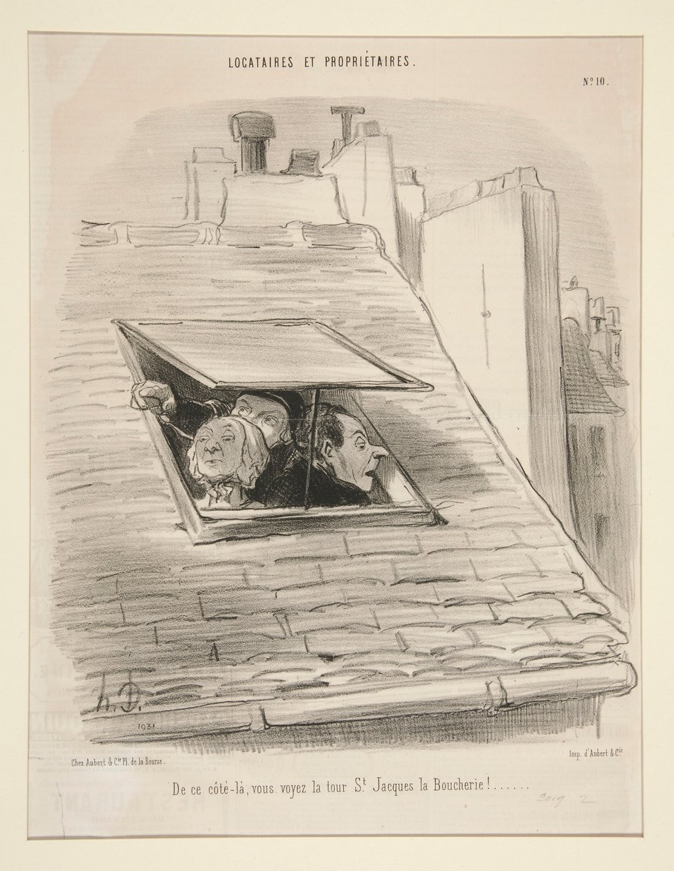 De ce cote-la, vous voyez la tour St. Jaques la Boucherie! door Honoré Daumier