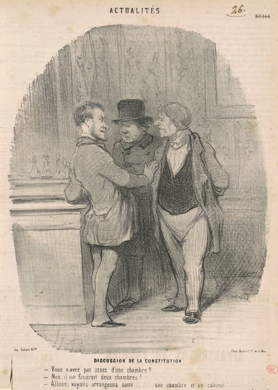 Discussie over de Grondwet door Honoré Daumier