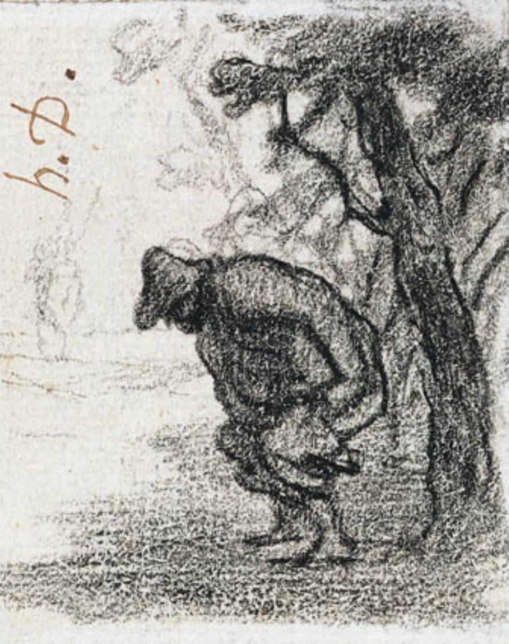 Don Quichot en Sancho Panza achter een boom door Honoré Daumier