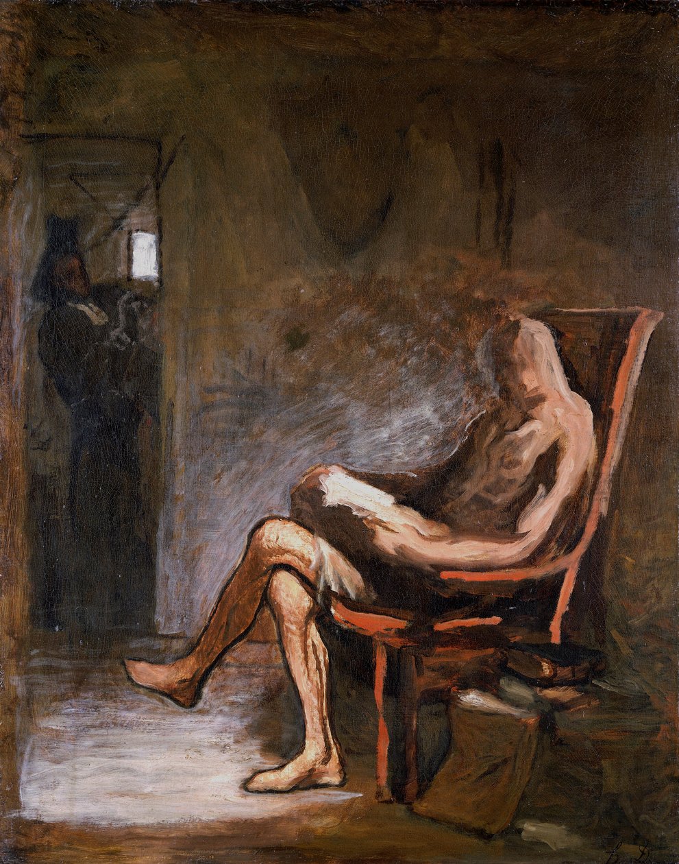 Don Quichot leest, 1865-67 door Honoré Daumier