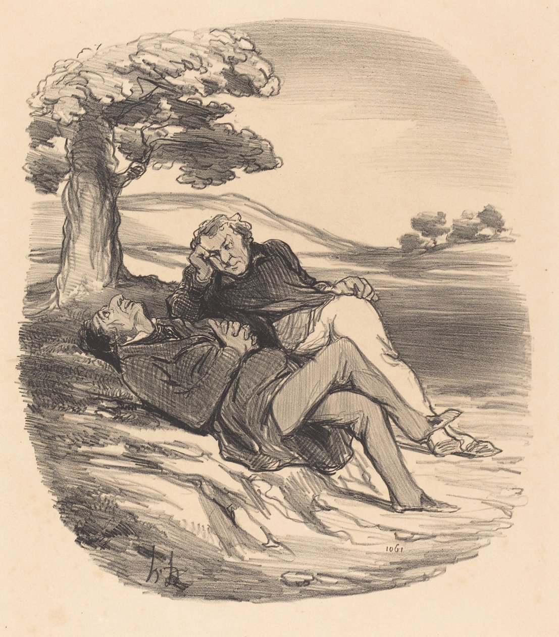 Zacht Vermaak van een Gepensioneerde IJzerhandelaar... door Honoré Daumier