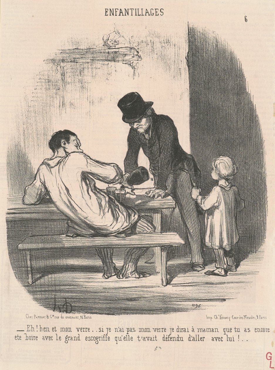 Eh! En mijn glas ... als ik niet ... door Honoré Daumier