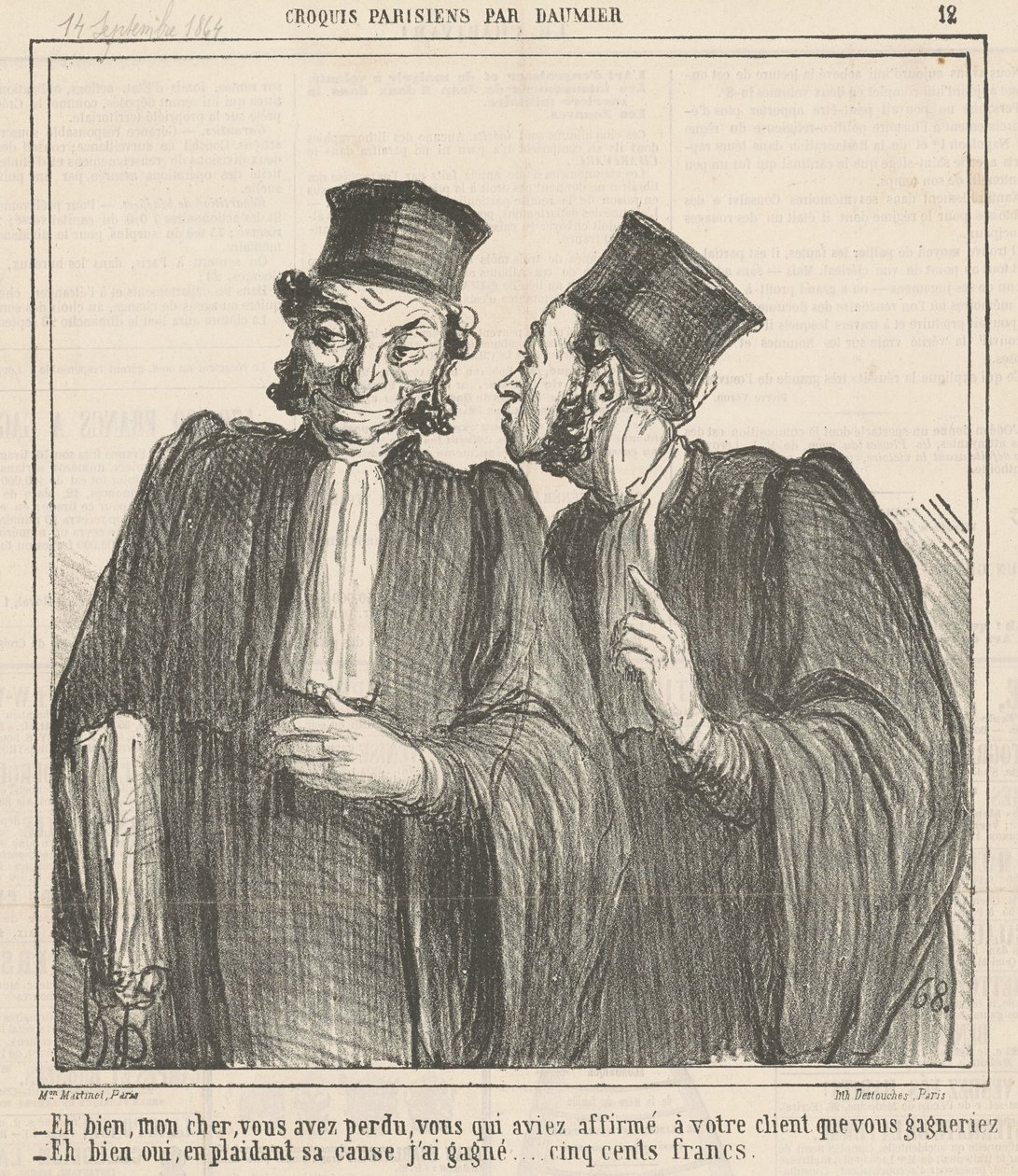 Nou, mijn beste, je hebt verloren ... door Honoré Daumier