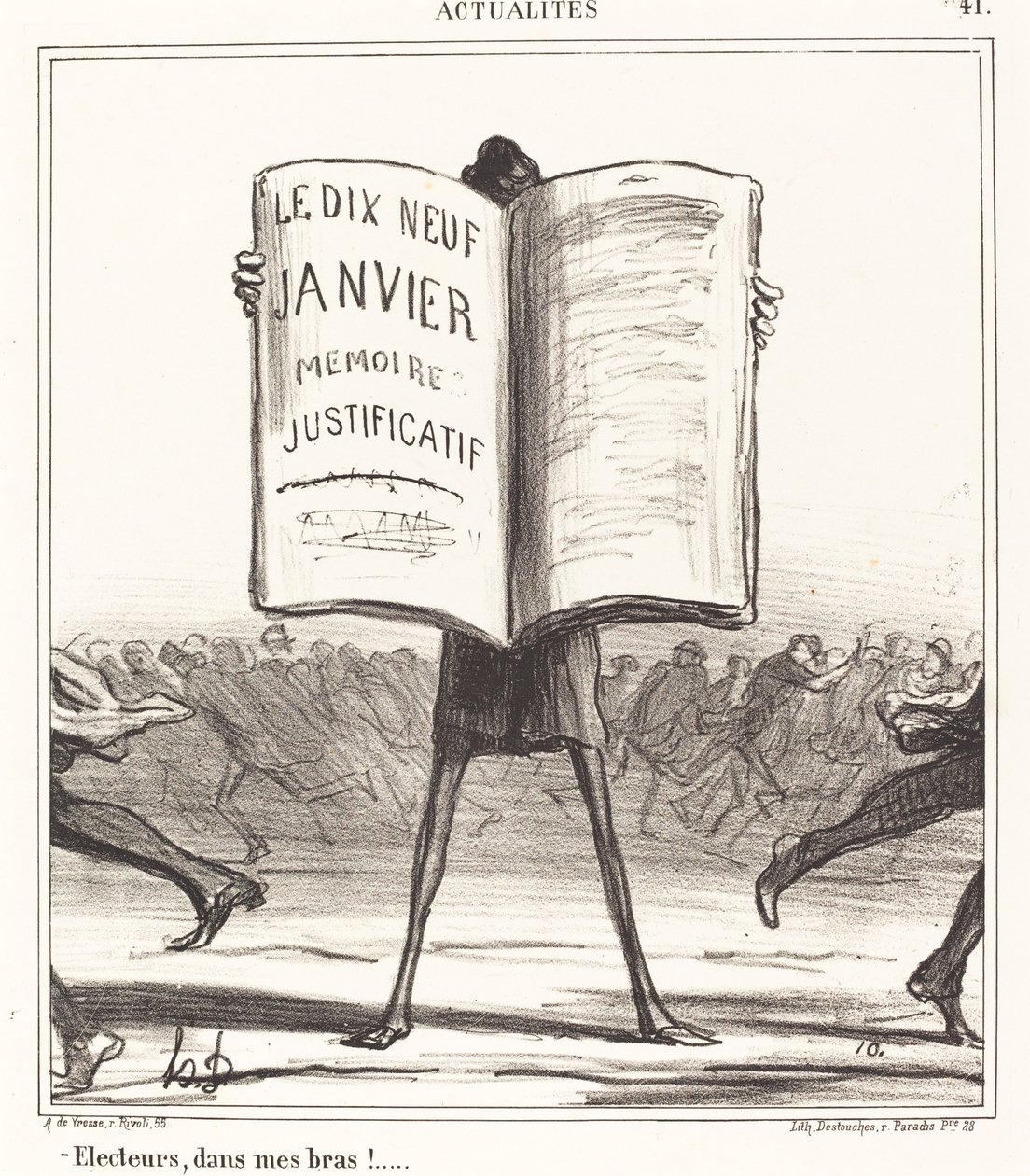 Kiezers, in mijn armen!... door Honoré Daumier