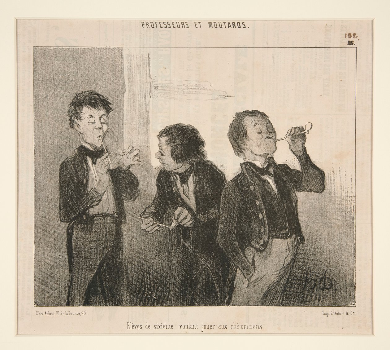 Eleves de sixieme willen retorici spelen door Honoré Daumier