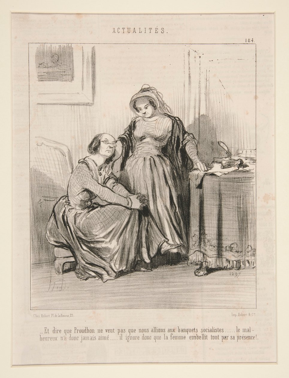 En te zeggen dat Proudhon niet wil dat we naar de socialistische banketten gaan door Honoré Daumier