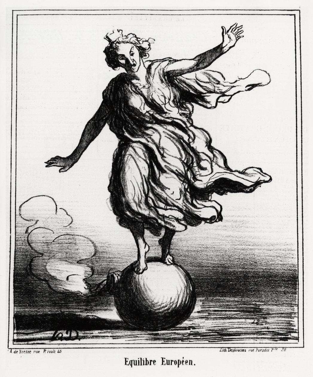 Europese balans. Illustratie door Honore Daumier, gepubliceerd in het nieuws, 