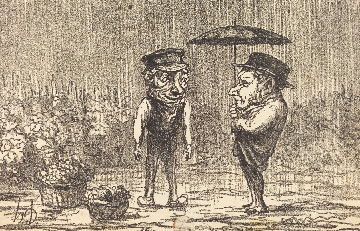 Niet klagen over dat weer... door Honoré Daumier