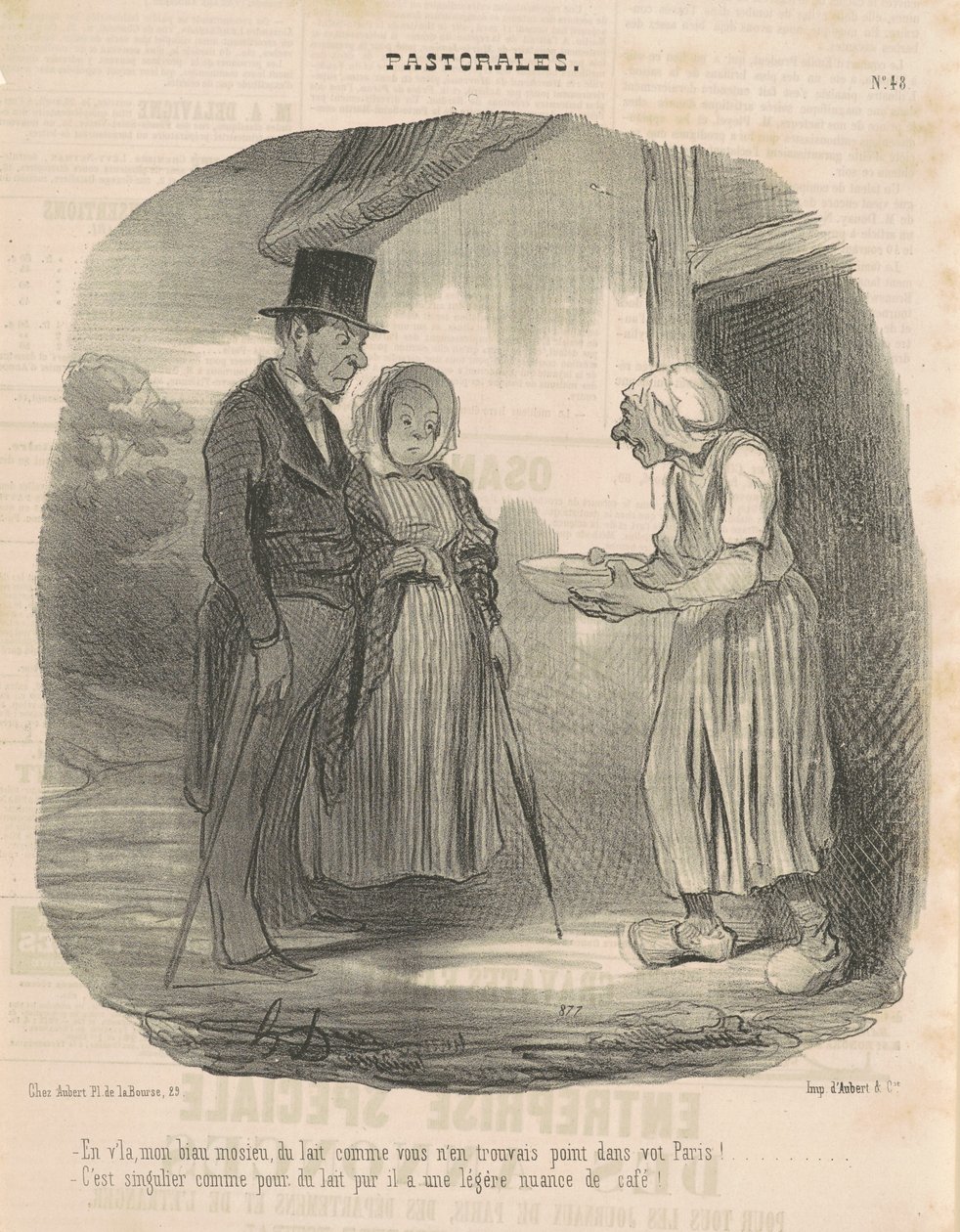 Humanitaire schrijfster die zich over de man buigt... door Honoré Daumier