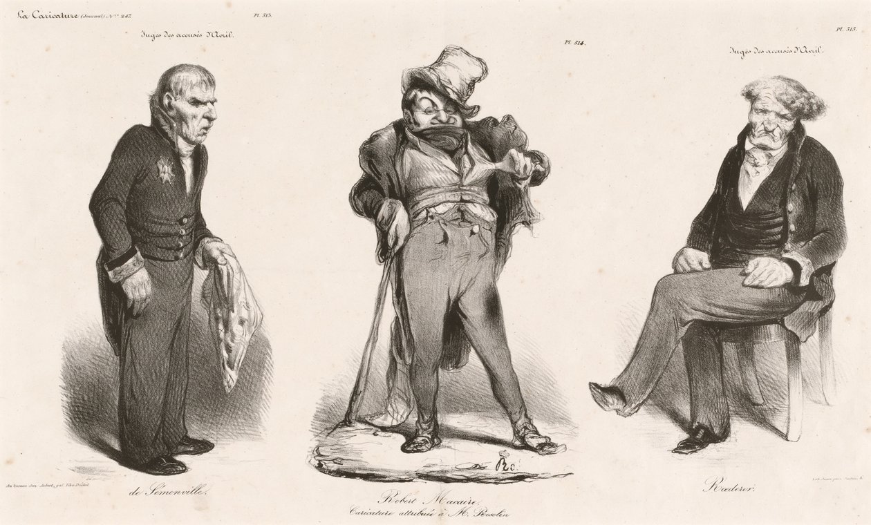 Huguet de Sémonville - Robert Macaire (Thiers) - Graaf Roederer door Honoré Daumier