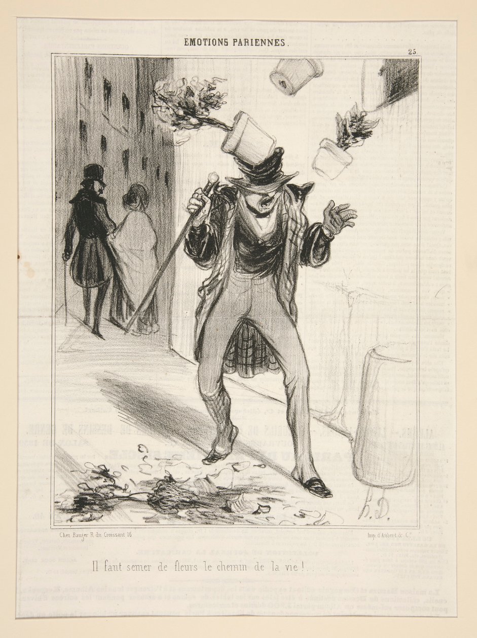 Men moet het pad van het leven met bloemen bezaaien! door Honoré Daumier