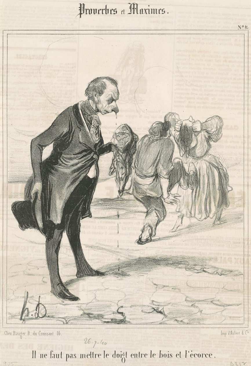 Je moet je vinger niet erin steken ... door Honoré Daumier
