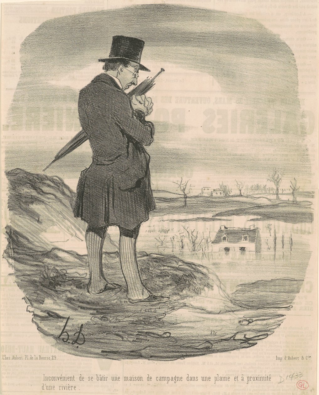 Nadeel van het bouwen van een buitenhuis ... door Honoré Daumier