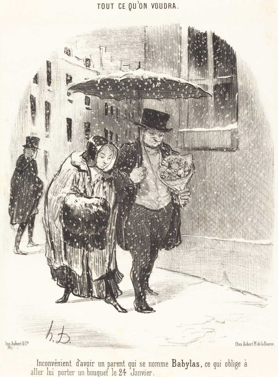 Ongemak van een familielid genaamd Babylas... door Honoré Daumier