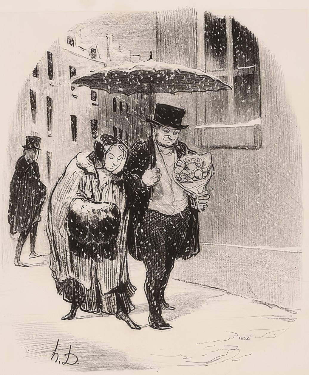 Ongemak om een familielid genaamd Babylas te hebben, wat verplicht om hem op 24 januari een boeket te brengen door Honoré Daumier