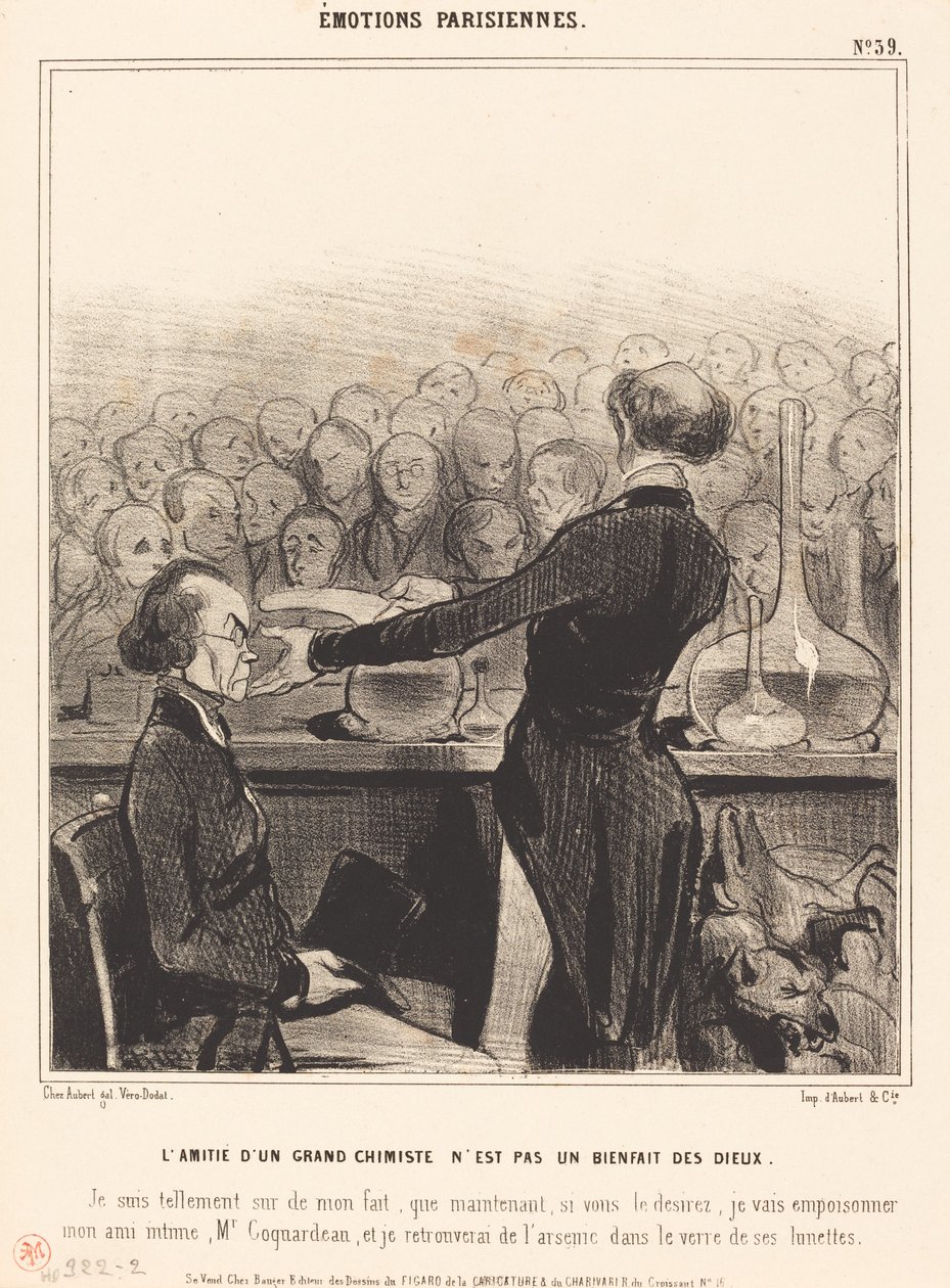 De vriendschap van een grote chemicus door Honoré Daumier