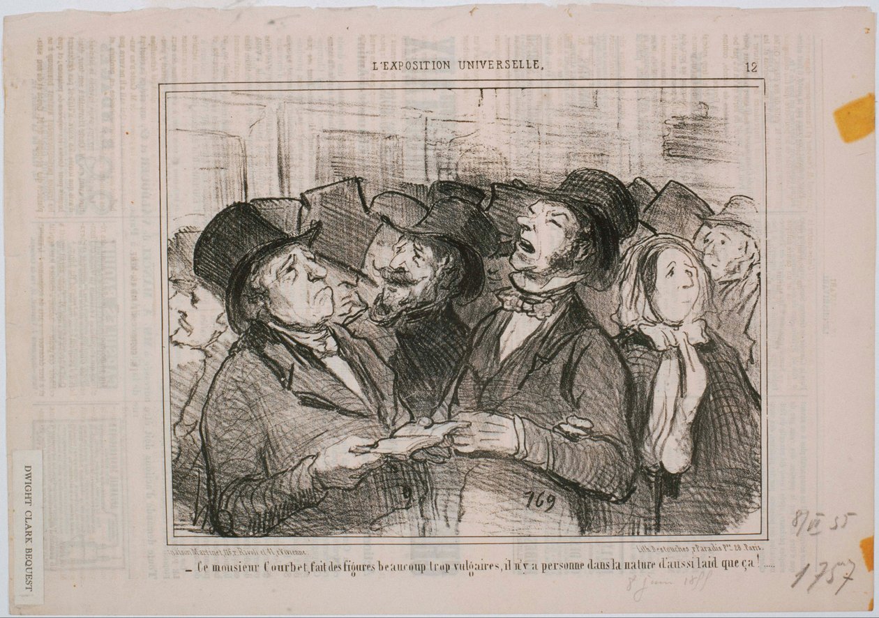 De wereldtentoonstelling: Mr Courbet maakt...Vulgaire figuren door Honoré Daumier