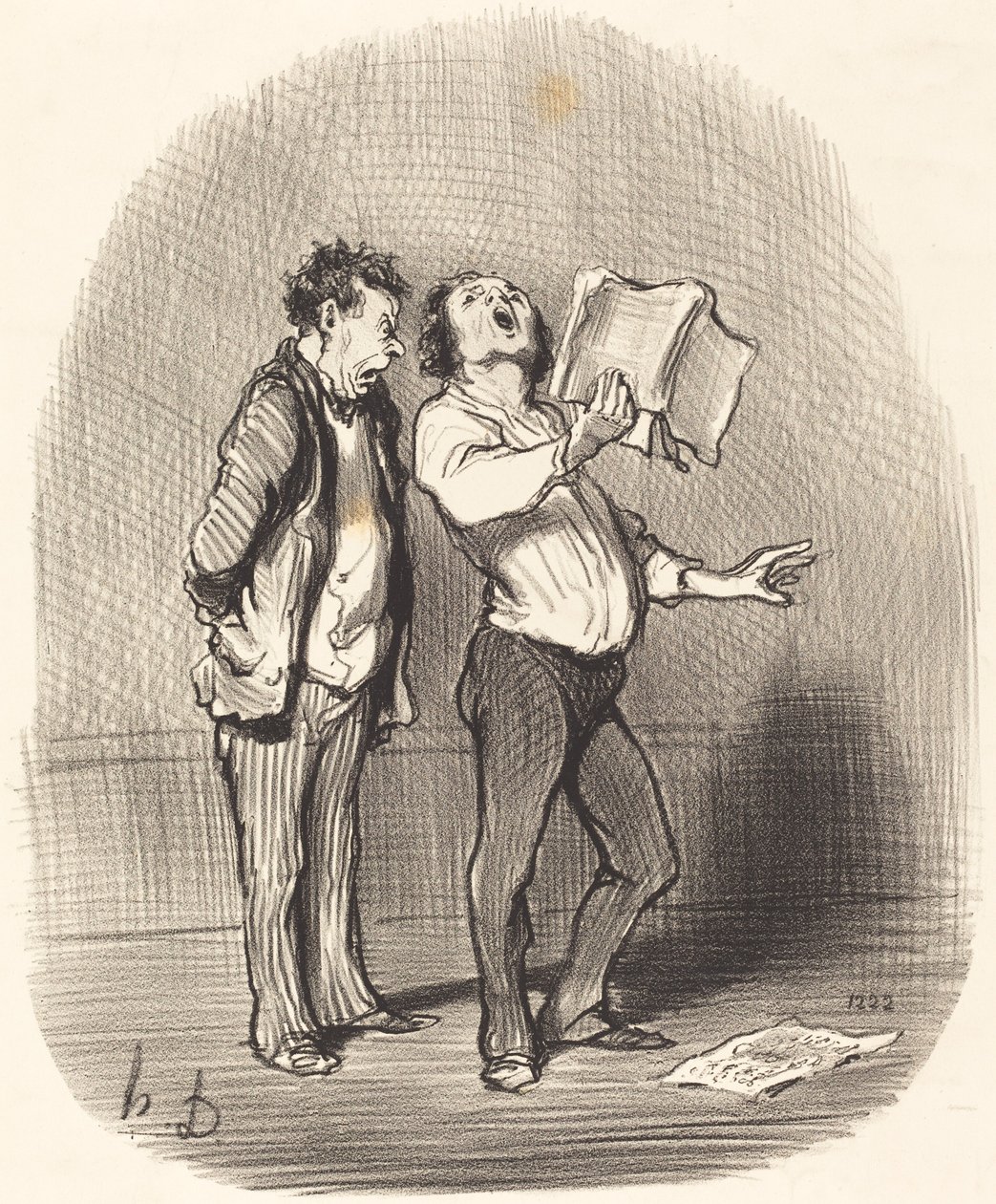 Het Ongemak van een Muzikale Vriend door Honoré Daumier
