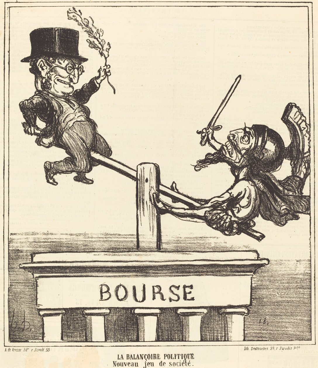 De politieke schommel door Honoré Daumier