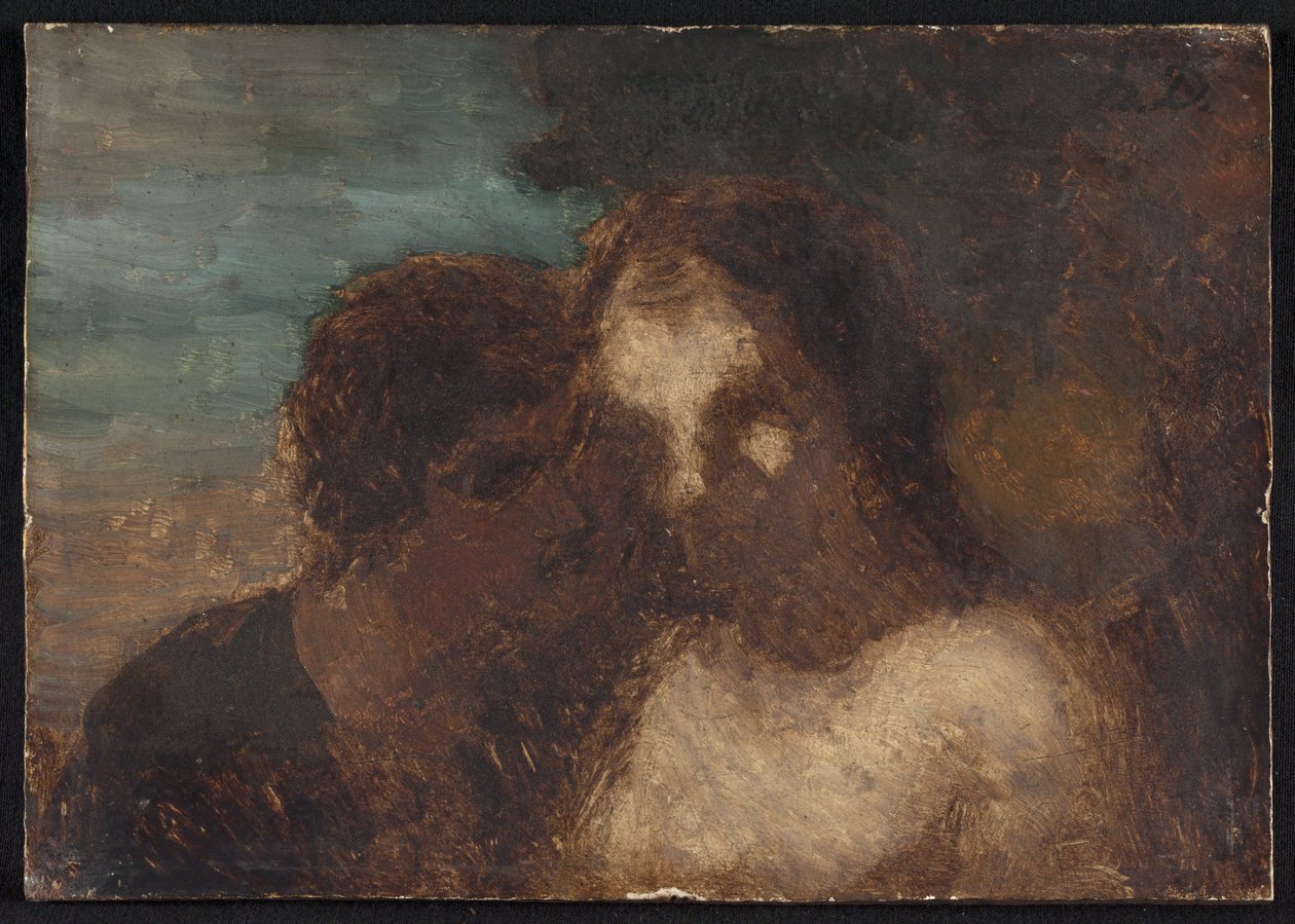 La Confidence of De kus van Judas door Honoré Daumier