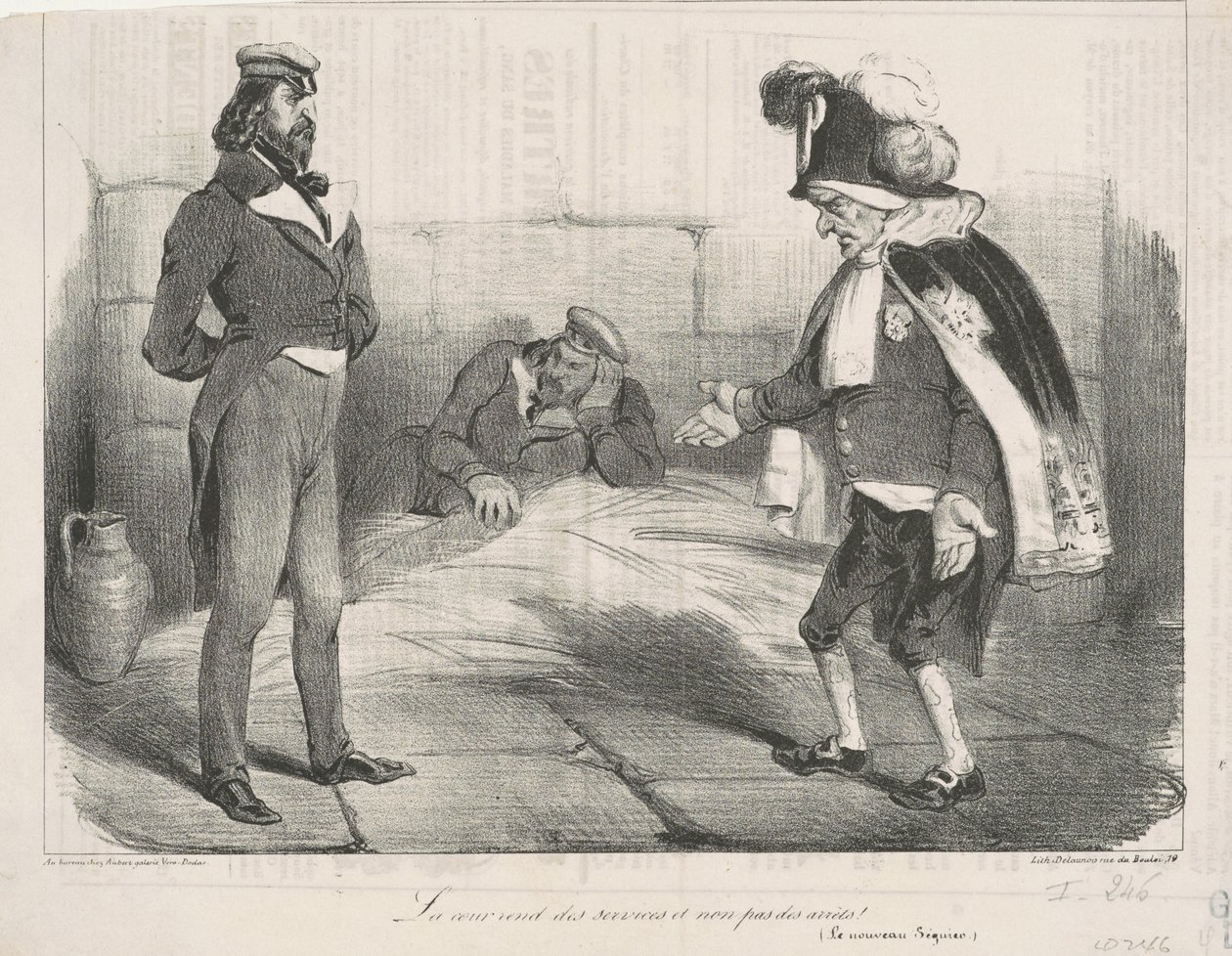 Het hof verleent diensten en geen vonnissen! door Honoré Daumier