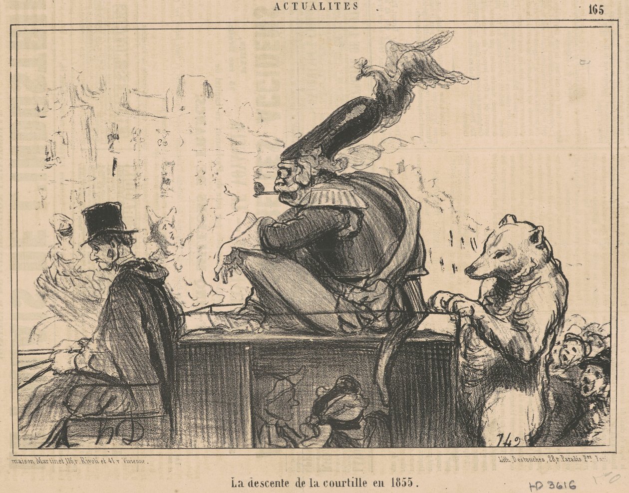 De afdaling van de Courtille in 1855 door Honoré Daumier