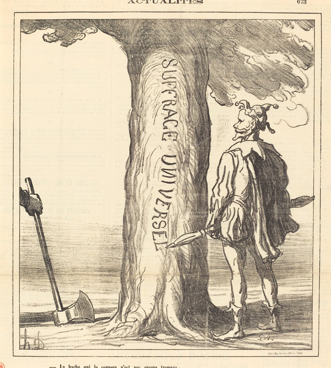 De bijl die hem zal hakken is nog niet gehard door Honoré Daumier