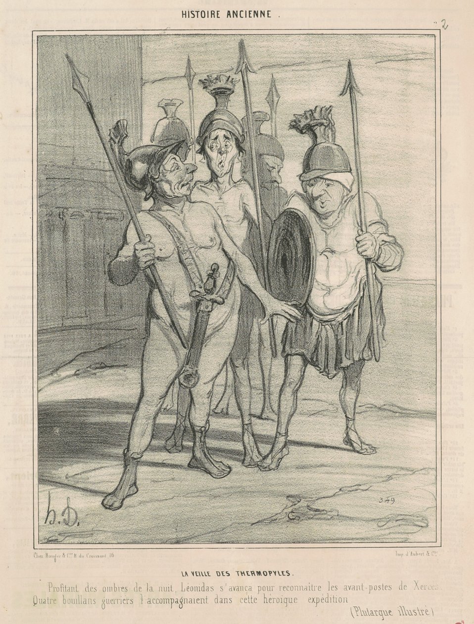 De vooravond van Thermopylae door Honoré Daumier