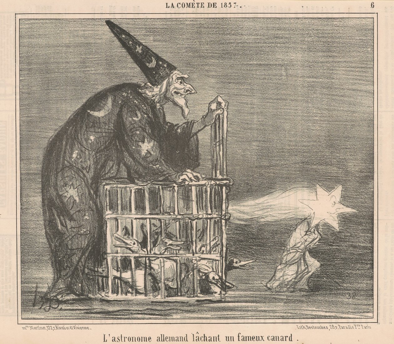 De Duitse astronoom die een eend loslaat door Honoré Daumier